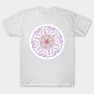 White and Bright Pink Kaleidoscope Mandala | Cherie's Art(c)2021 T-Shirt